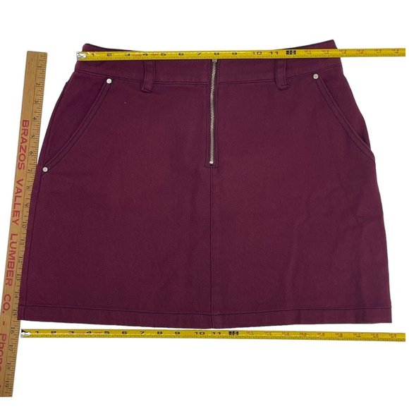 Maroon Zip Up Mini Skirt Forever 21 Mini Skirt Size M - Picture 4 of 6